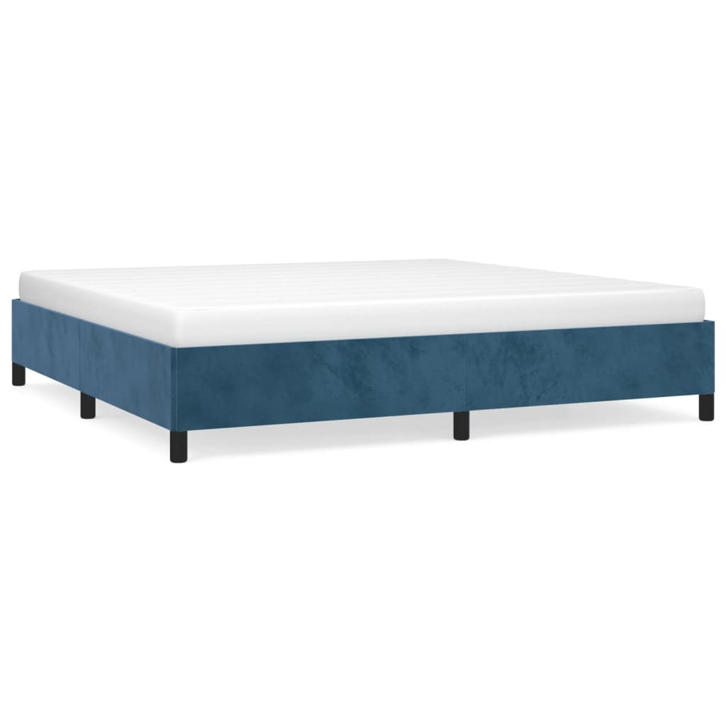 Giroletto senza Materasso Blu Scuro 200x200 cm in Velluto