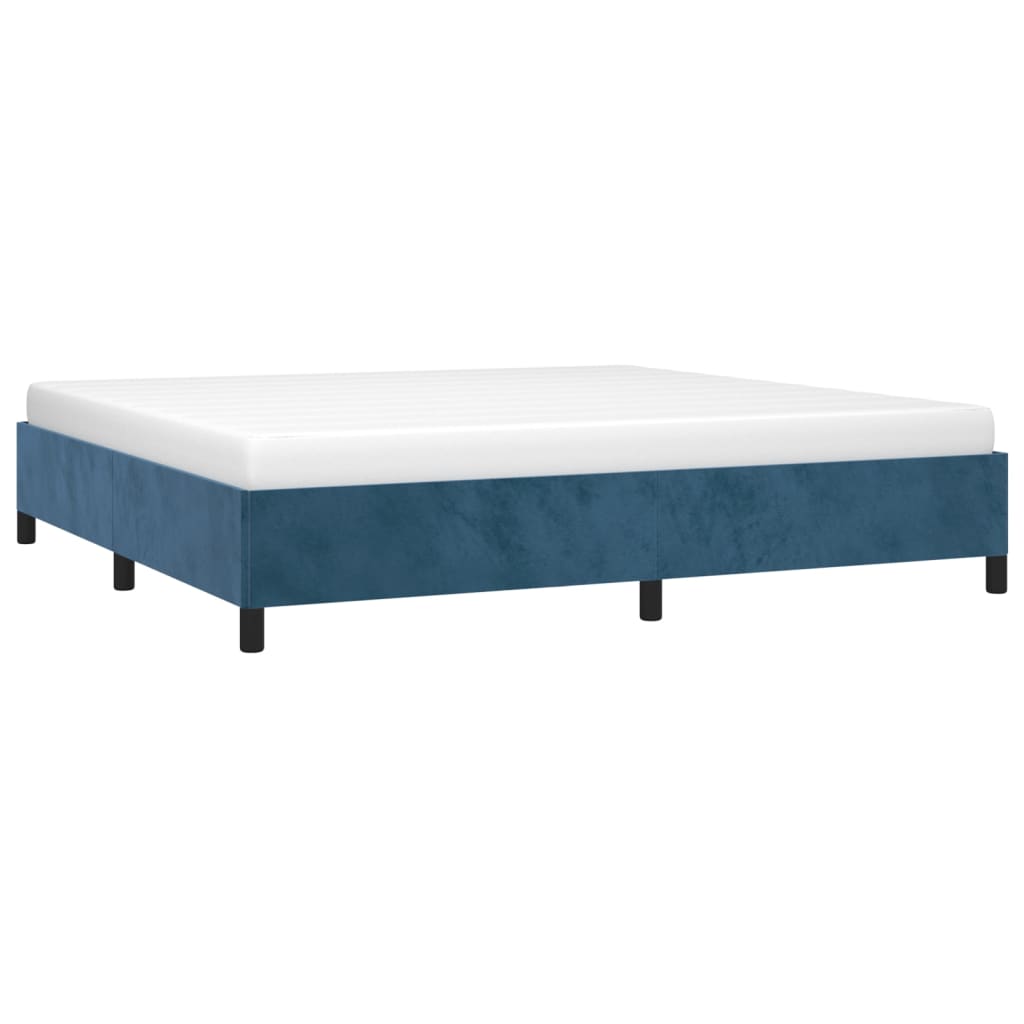 Giroletto senza Materasso Blu Scuro 200x200 cm in Velluto