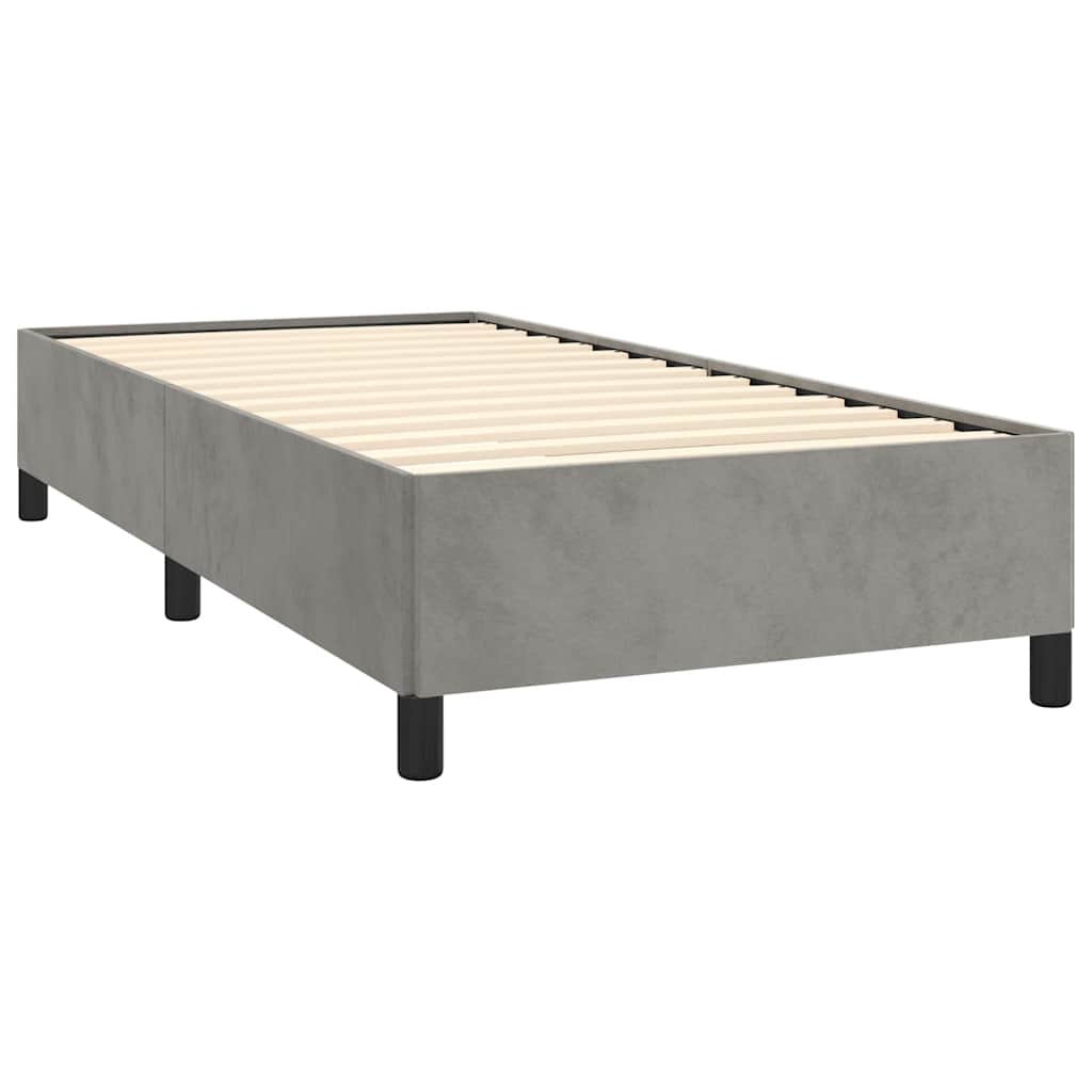 Struttura letto senza Materasso Grigio Chiaro 100x190 cm singolo Velluto | homemem39
