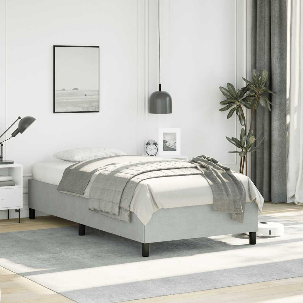 Struttura letto senza Materasso Grigio Chiaro 100x203 cm singolo XL Velluto | homemem39