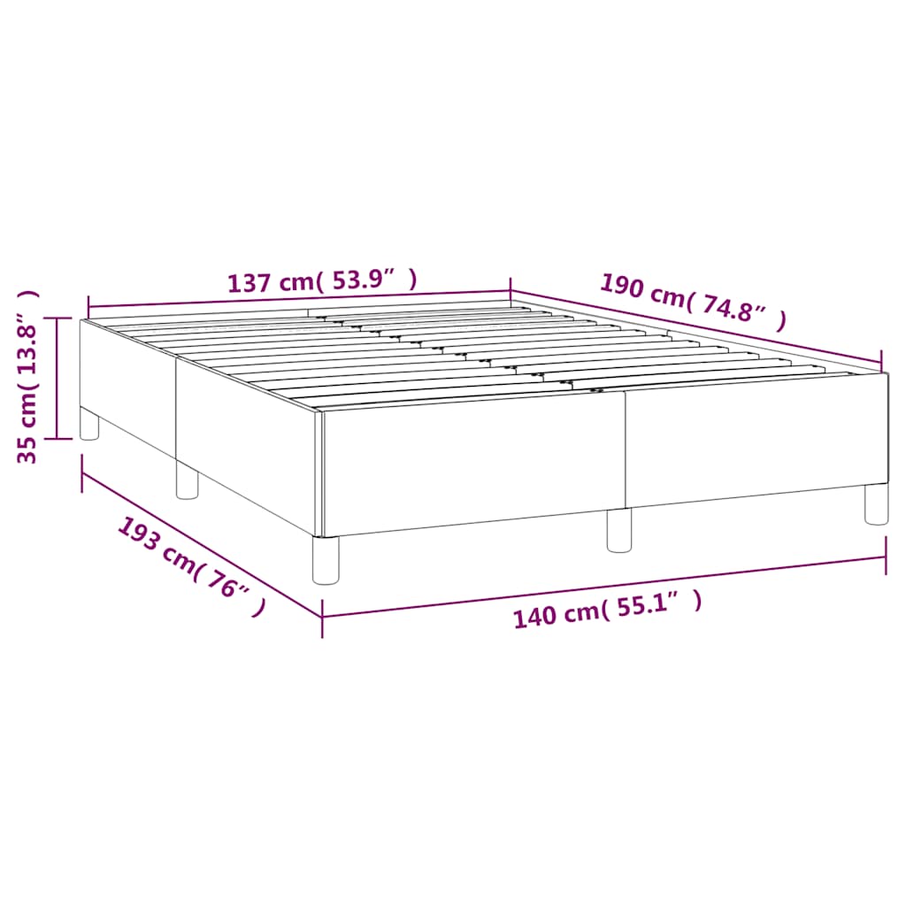Struttura letto senza Materasso Grigio Scuro 137x190 cm Velluto | homemem39