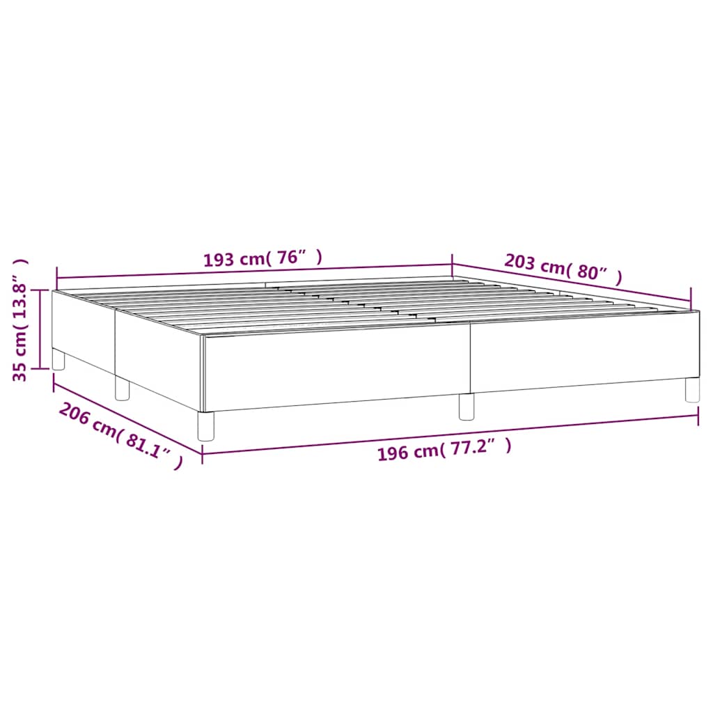Struttura letto senza Materasso Grigio Chiaro 193x203 cm matrimoniale Velluto | homemem39
