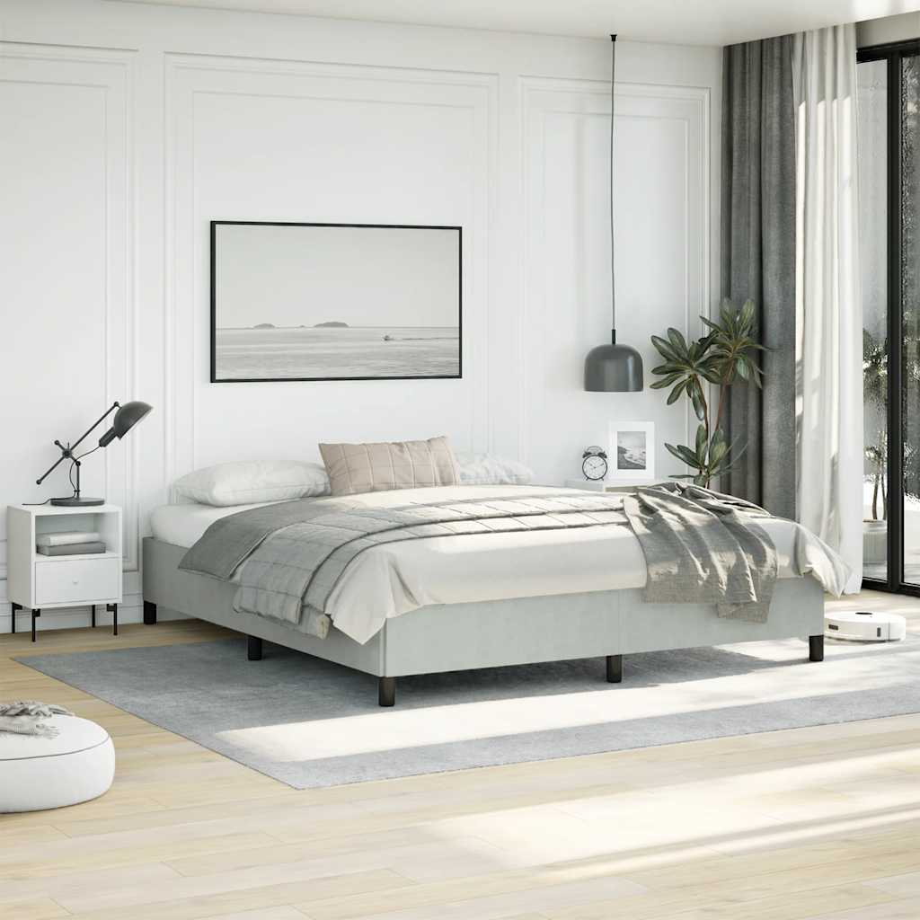 Struttura letto senza Materasso Grigio Chiaro California King Velluto | homemem39