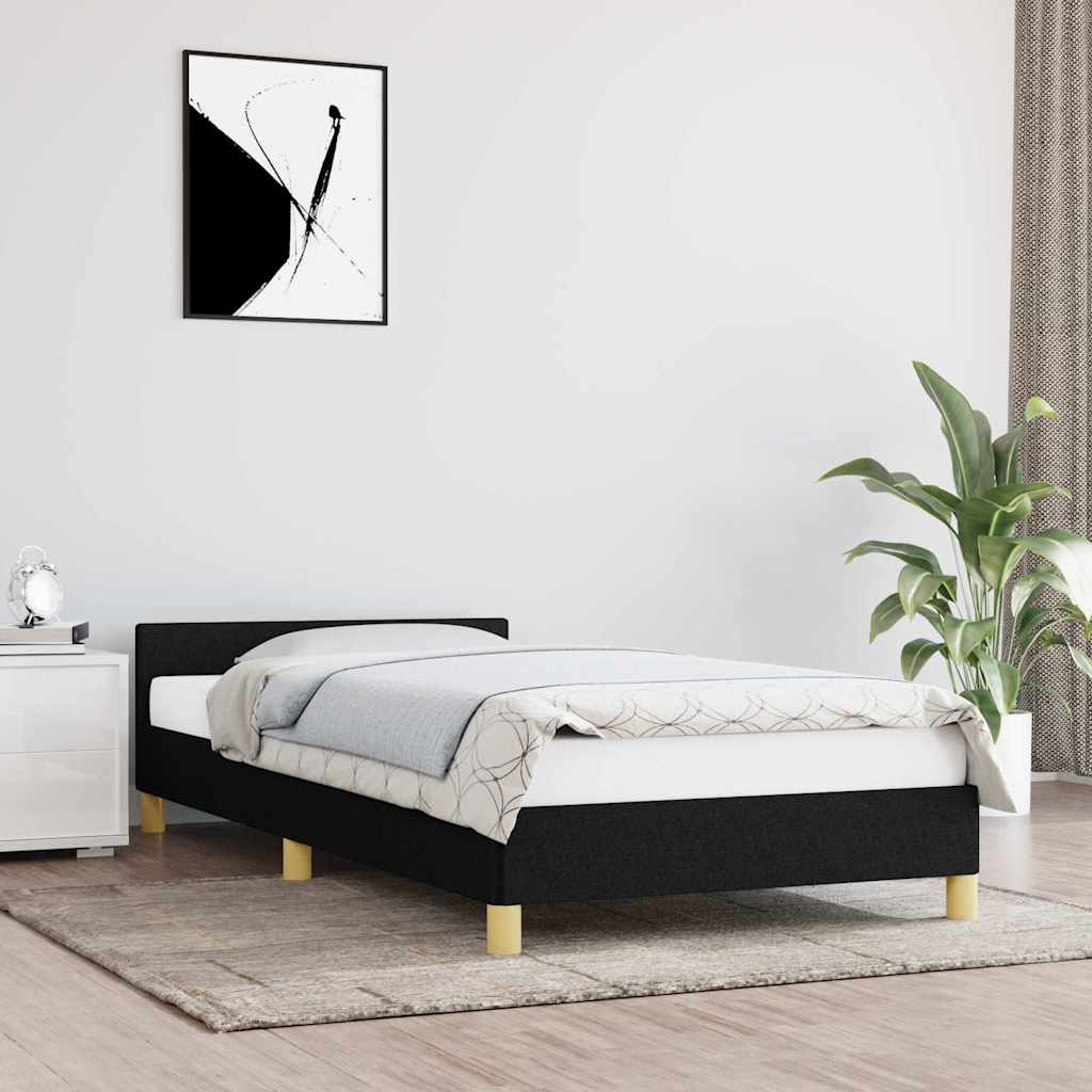 Giroletto con Testiera senza Materasso Nero 80x200 cm Tessuto