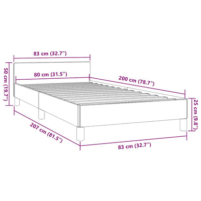 Giroletto con Testiera senza Materasso Crema 80x200 cm Tessuto | homemem39