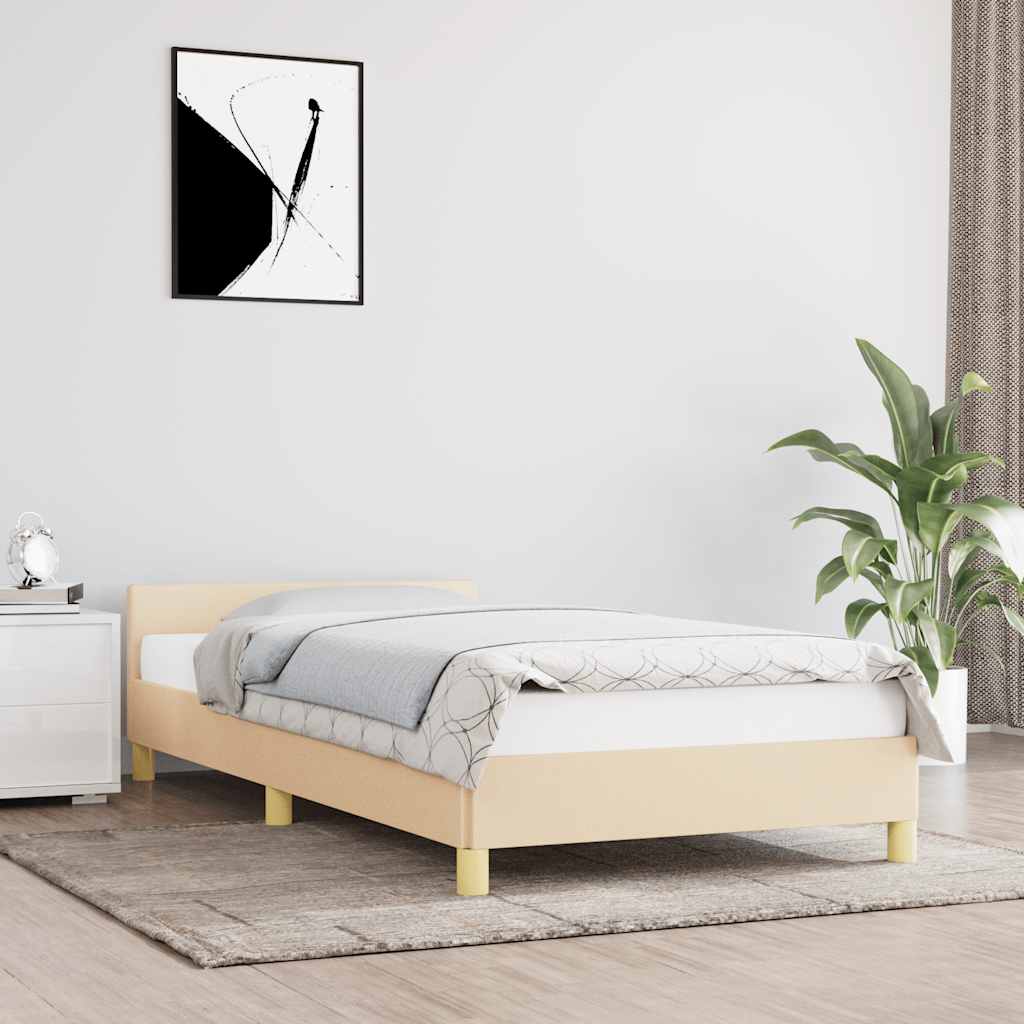 Giroletto con Testiera senza Materasso Crema 80x200 cm Tessuto