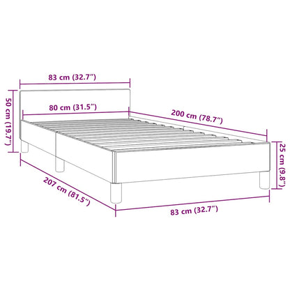 Giroletto con Testiera senza Materasso Blu 80x200 cm Tessuto | homemem39