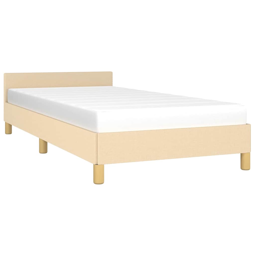 Giroletto con Testiera senza Materasso Crema 90x190 cm Tessuto