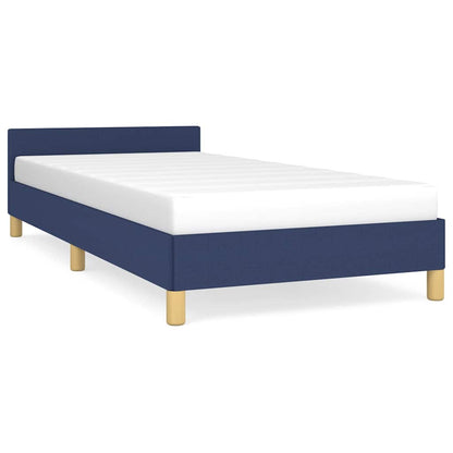 Giroletto con Testiera senza Materasso Blu 90x190 cm Tessuto