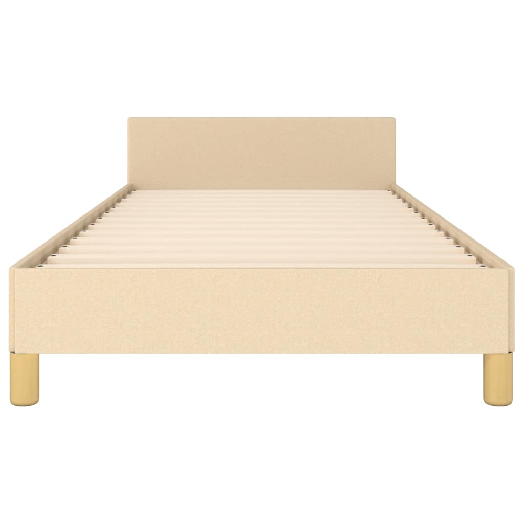 Giroletto con Testiera senza Materasso Crema 90x200 cm Tessuto