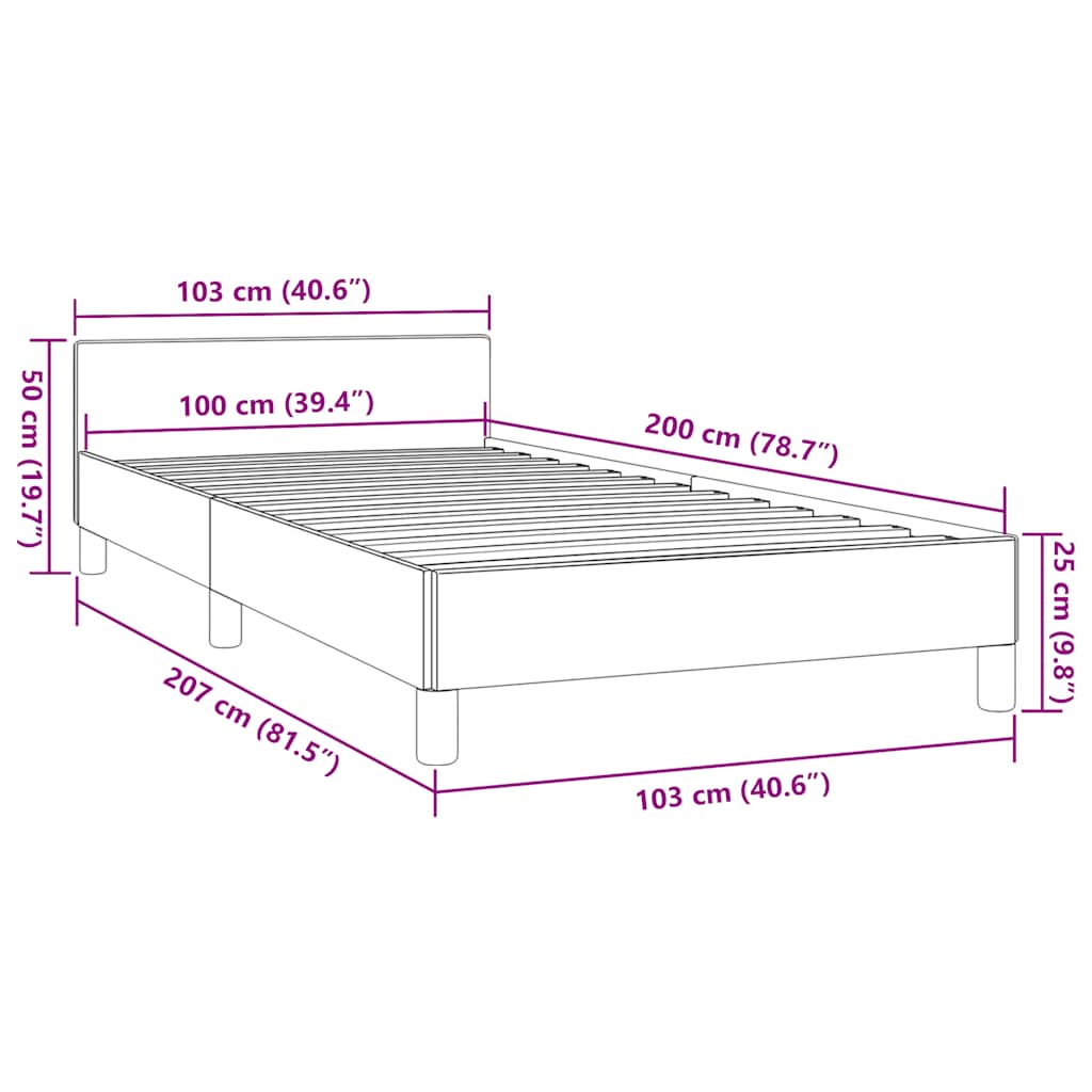Giroletto senza Materasso Verde 100x200 cm in Tessuto | homemem39