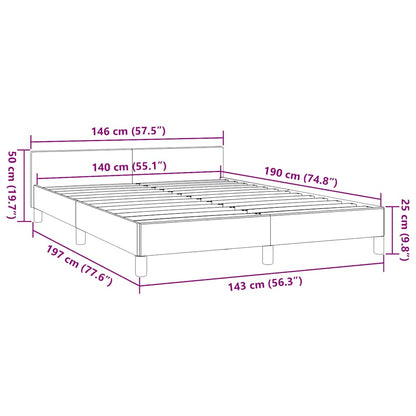 Giroletto senza Materasso Grigio Scuro 140x190 cm Tessuto | homemem39