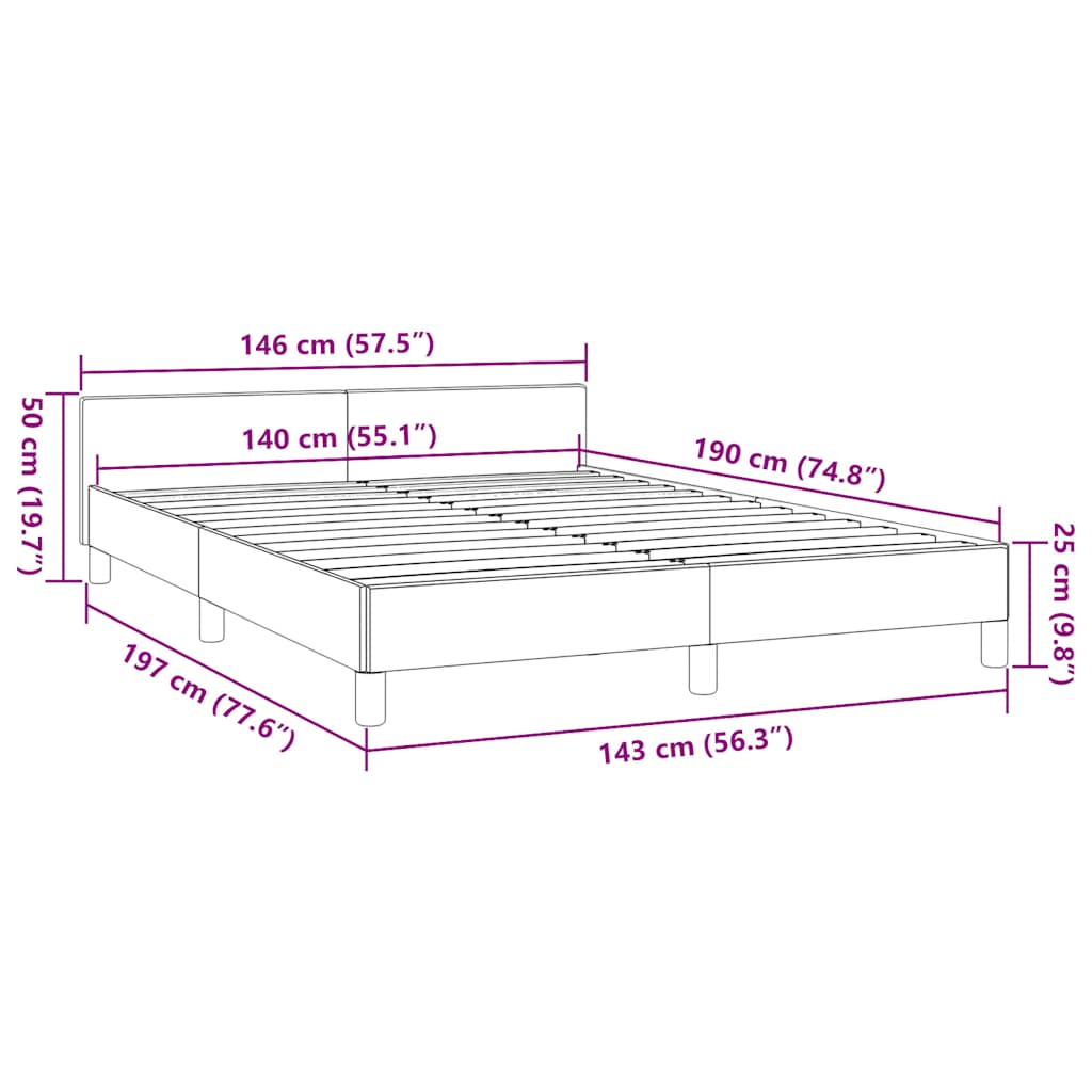 Giroletto senza Materasso Crema 140x190 cm in Tessuto | homemem39