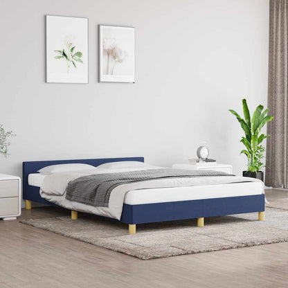 Giroletto con Testiera senza Materasso Blu 140x190 cm Tessuto | homemem39