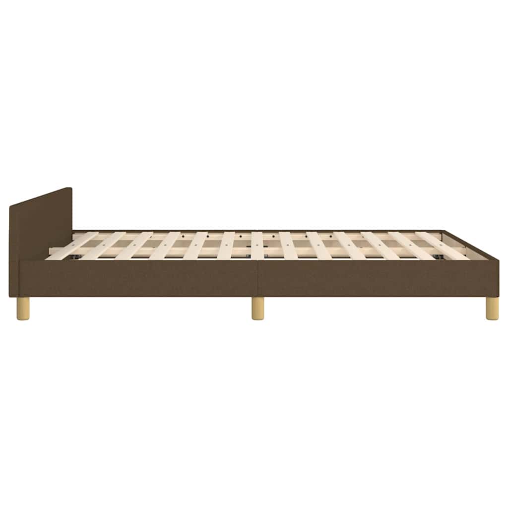 Giroletto senza Materasso Marrone Scuro 140x200 cm Tessuto