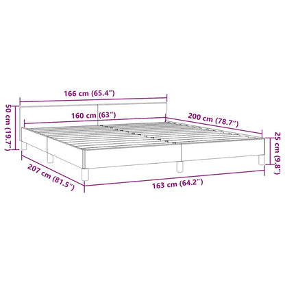 Giroletto senza Materasso Marrone Scuro 160x200 cm Tessuto | homemem39