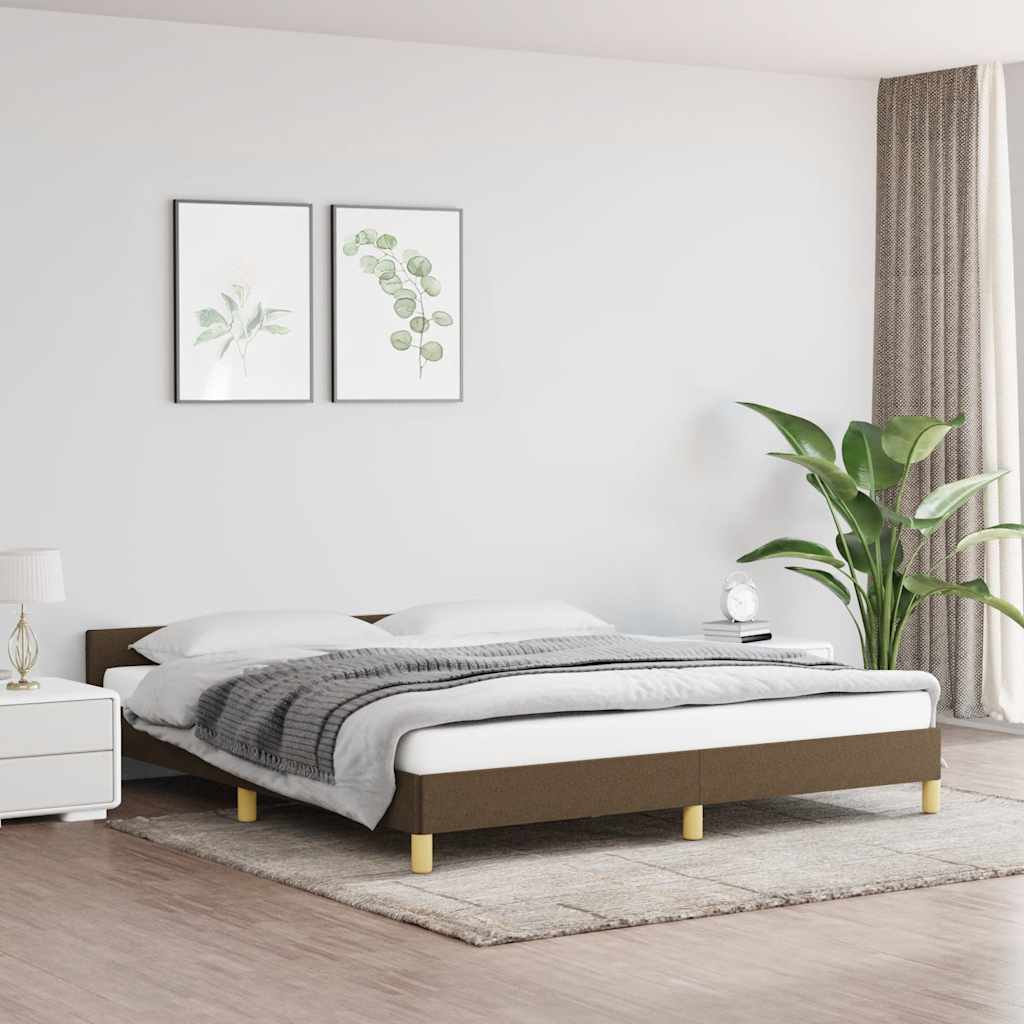 Giroletto senza Materasso Marrone Scuro 160x200 cm Tessuto | homemem39