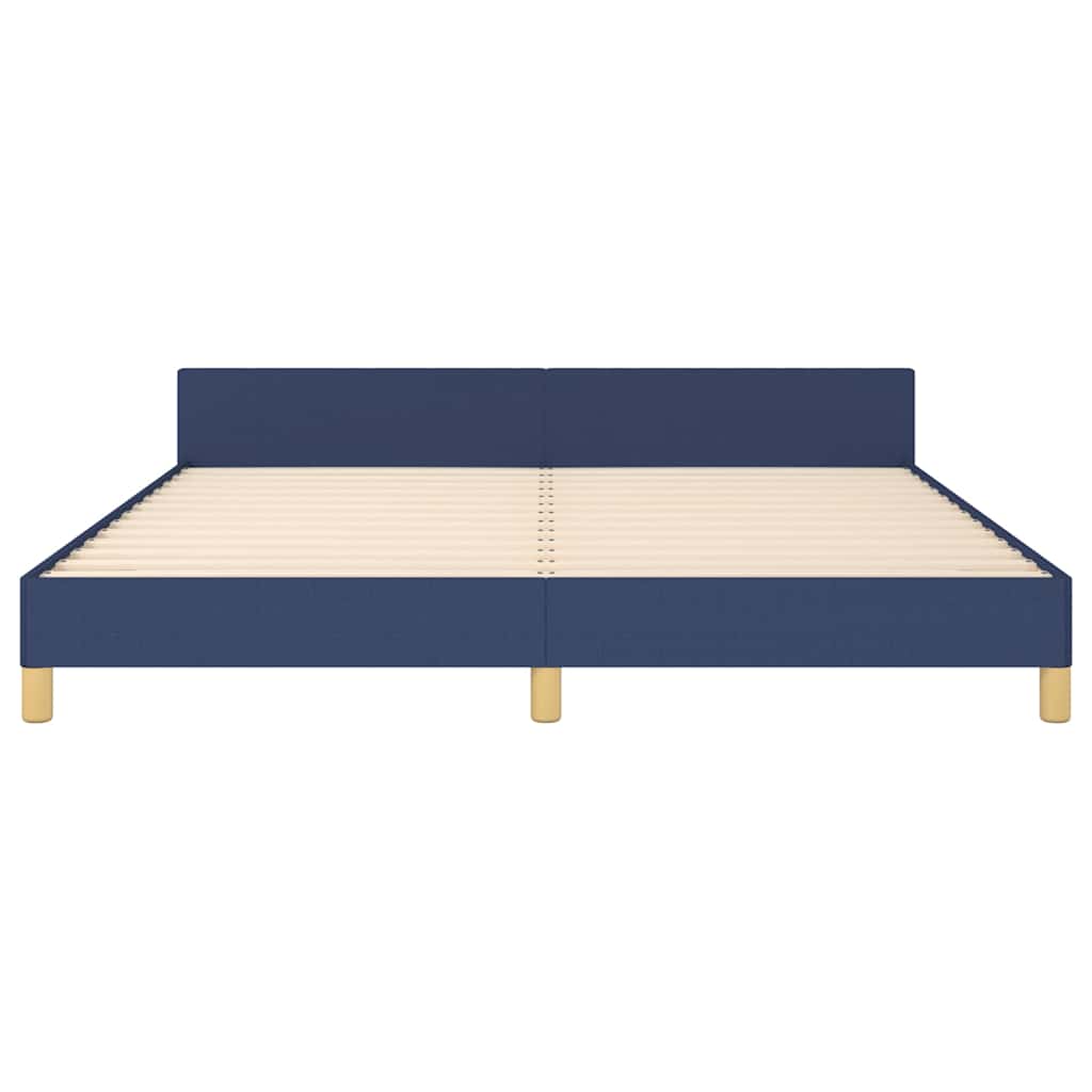 Giroletto con Testiera senza Materasso Blu 160x200 cm Tessuto