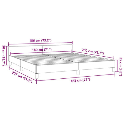 Giroletto con Testiera senza Materasso Blu 180x200 cm Tessuto