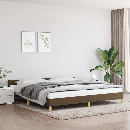 Giroletto senza Materasso Marrone Scuro 200x200 cm in Tessuto