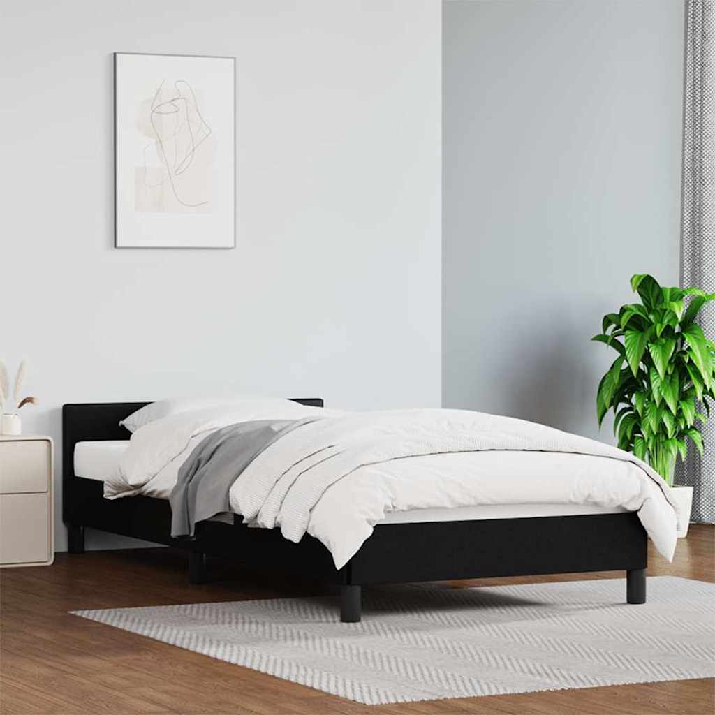 Giroletto con Testiera senza Materasso Nero 90x190 cm