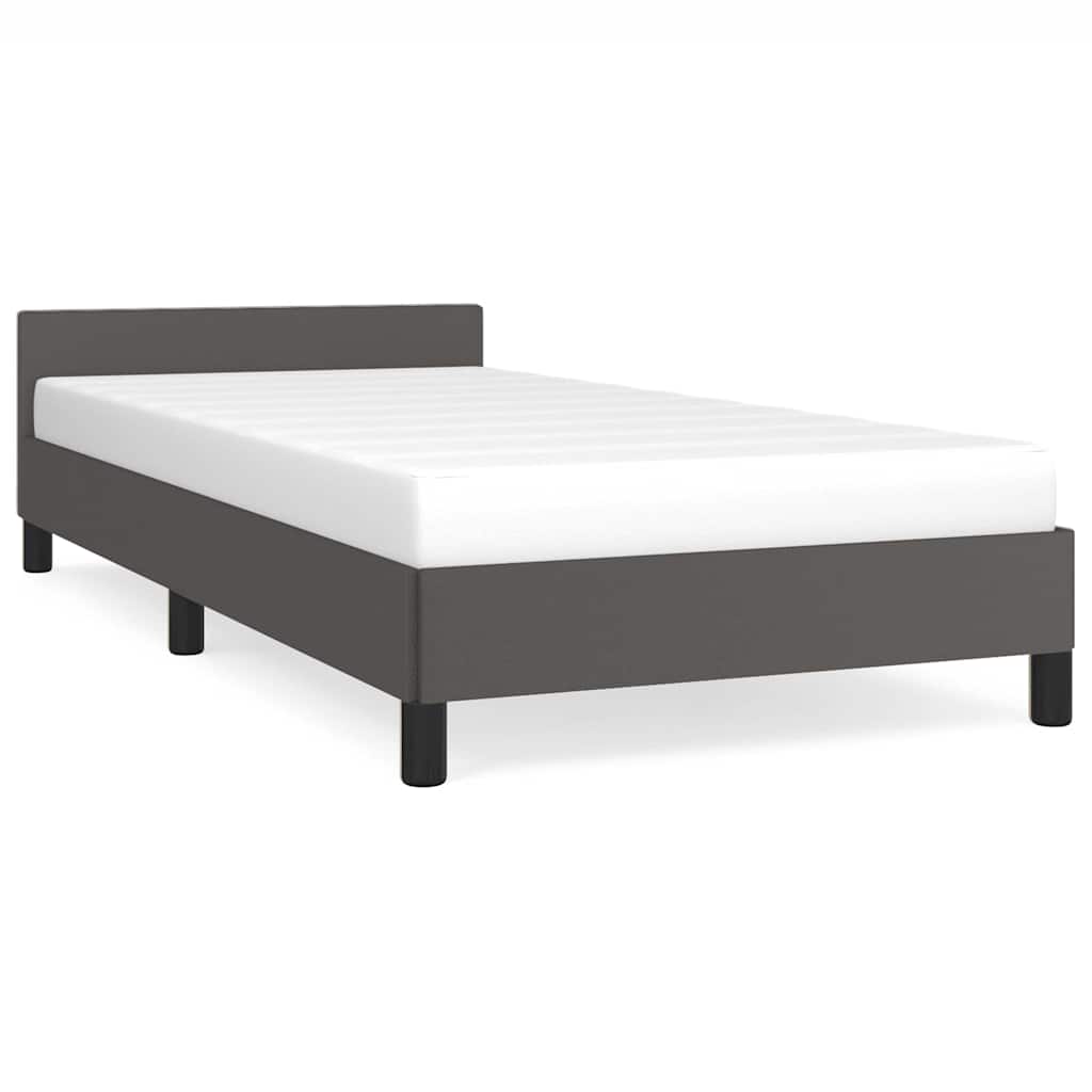 Giroletto con Testiera senza Materasso Grigio 90x190 cm