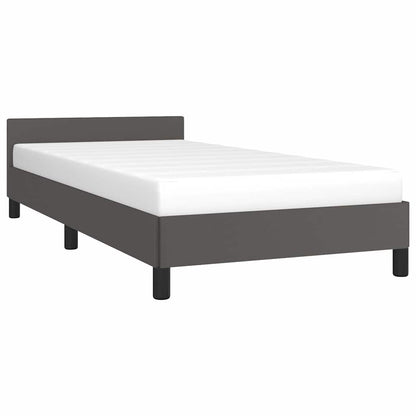 Giroletto con Testiera senza Materasso Grigio 90x190 cm