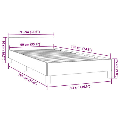 Giroletto con Testiera senza Materasso Grigio 90x190 cm | homemem39