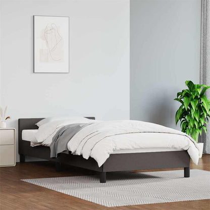 Giroletto con Testiera senza Materasso Grigio 90x190 cm