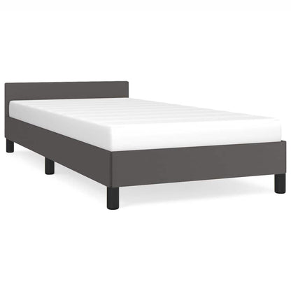 Giroletto con Testiera senza Materasso Grigio 90x200 cm