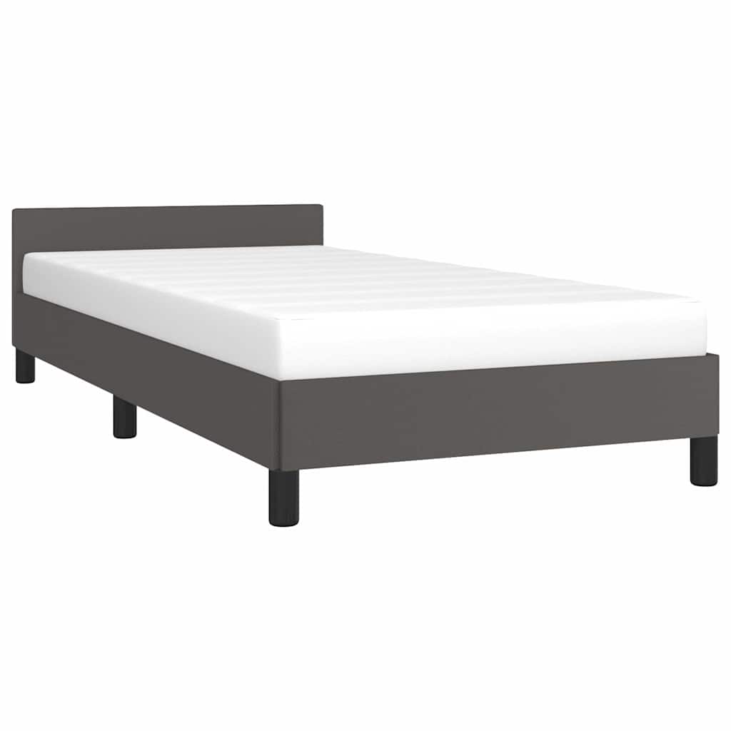 Giroletto con Testiera senza Materasso Grigio 90x200 cm