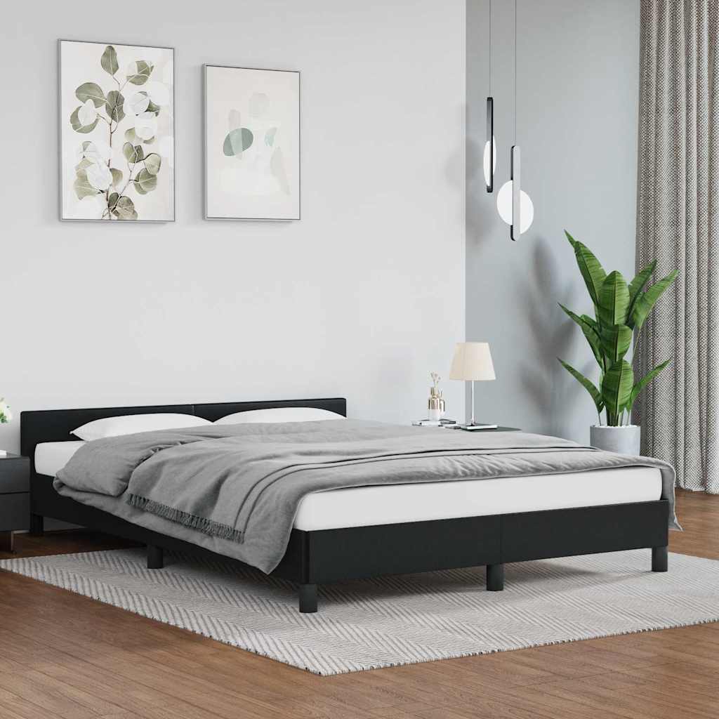 Giroletto con Testiera senza Materasso Nero 140x190 cm