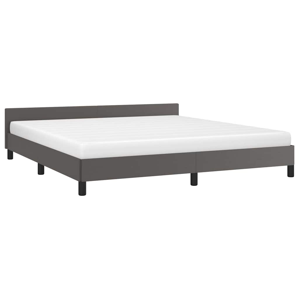 Giroletto con Testiera senza Materasso Grigio 160x200 cm