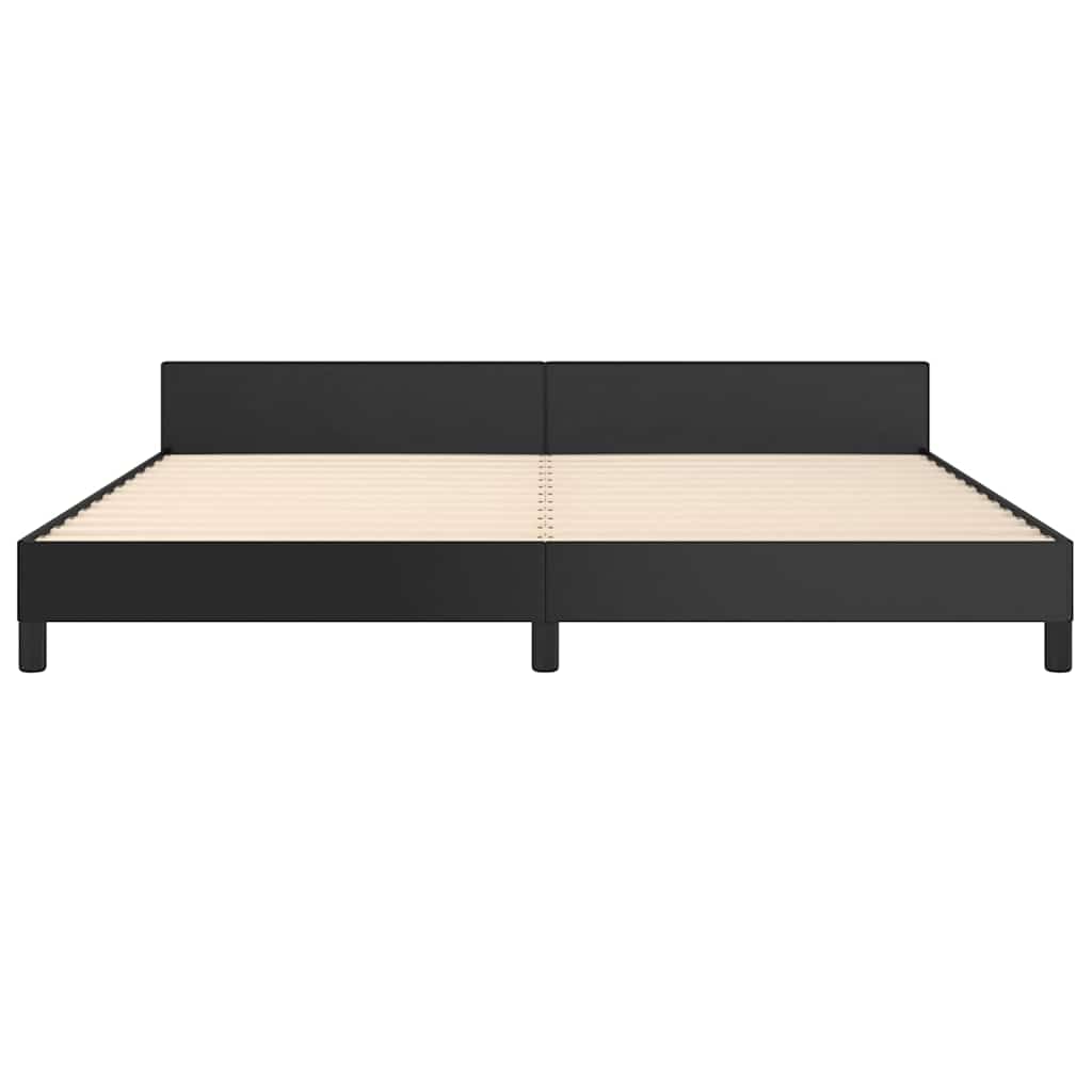 Giroletto con Testiera senza Materasso Nero 200x200 cm