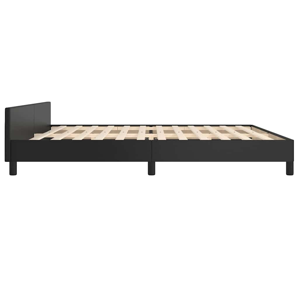 Giroletto con Testiera senza Materasso Nero 200x200 cm