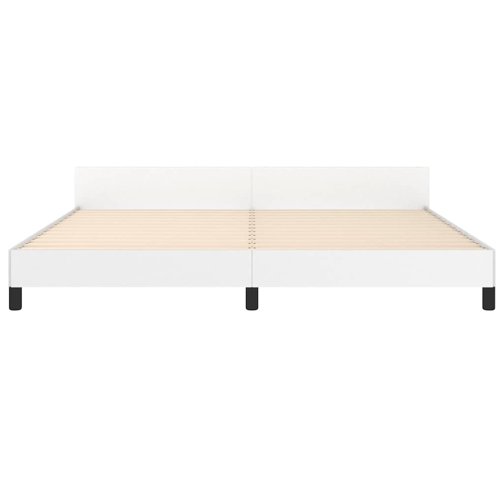 Giroletto con Testiera senza Materasso Bianco 200x200 cm