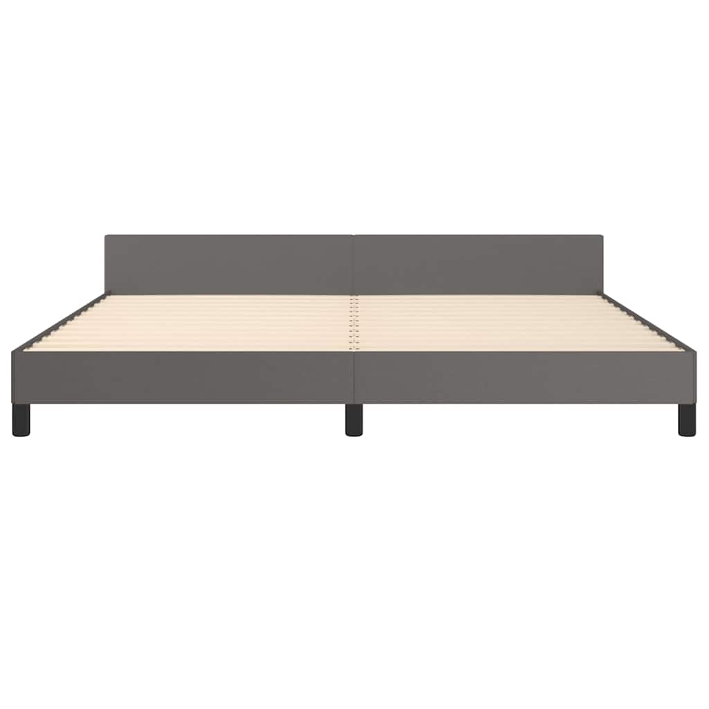 Giroletto con Testiera senza Materasso Grigio 200x200 cm