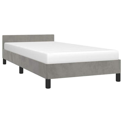 Giroletto senza Materasso Grigio Chiaro 80x200 cm Velluto