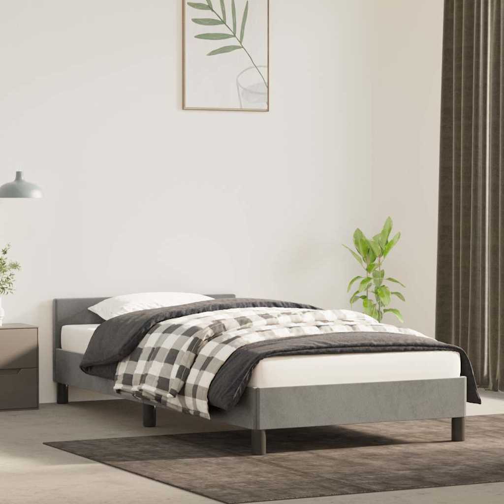 Giroletto senza Materasso Grigio Chiaro 80x200 cm Velluto