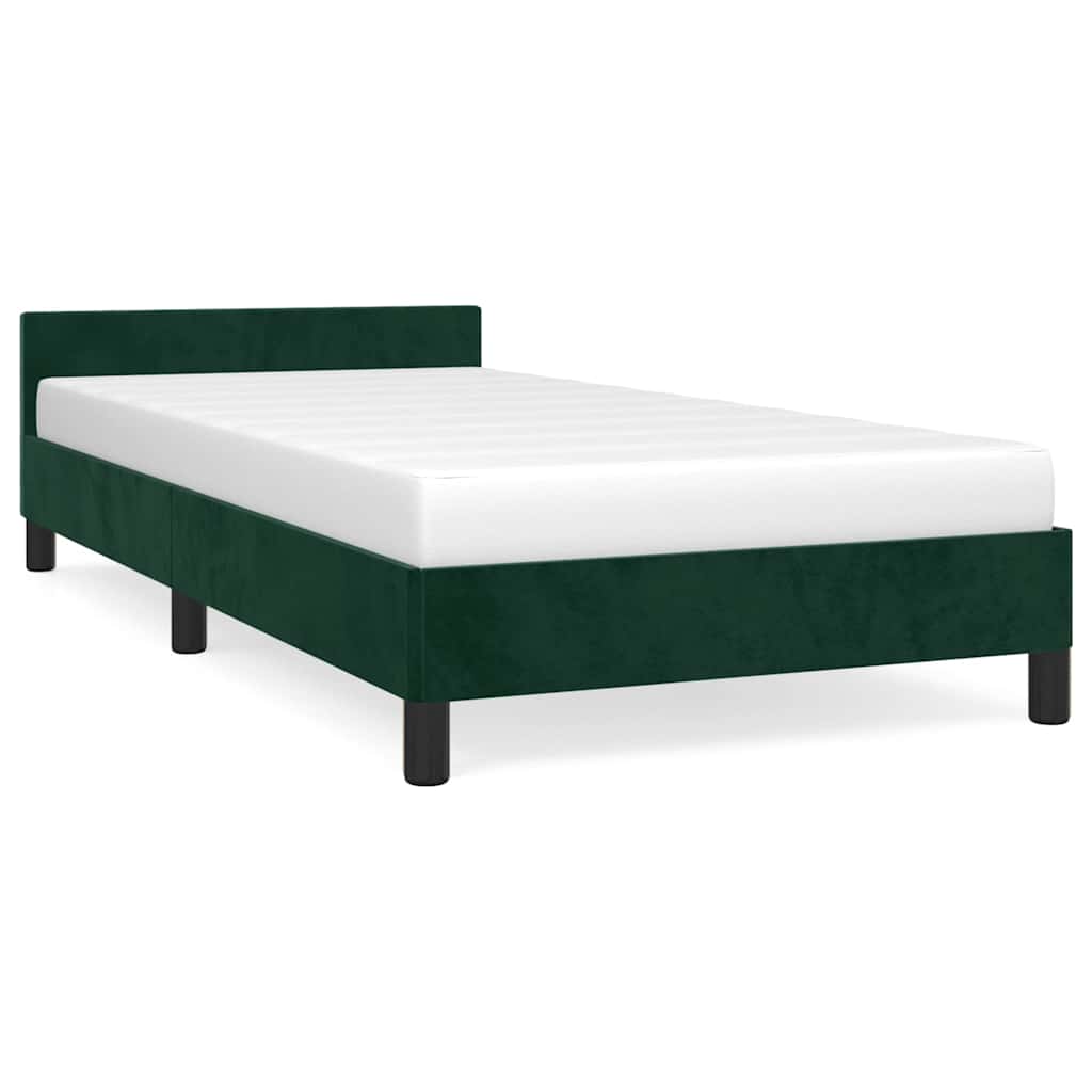 Giroletto senza Materasso Verde Scuro 80x200 cm in Velluto