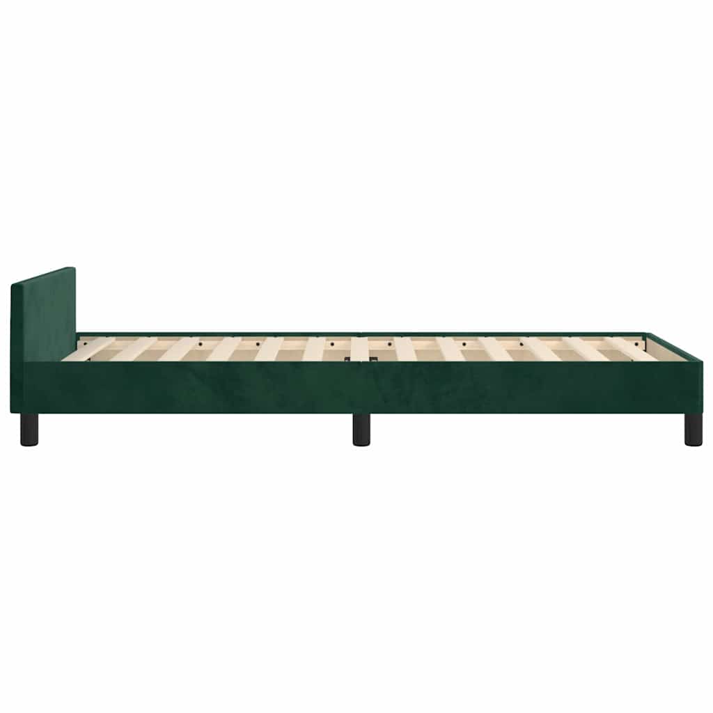 Giroletto senza Materasso Verde Scuro 80x200 cm in Velluto