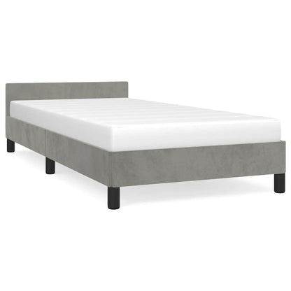 Giroletto senza Materasso Grigio Chiaro 90x190 cm Velluto