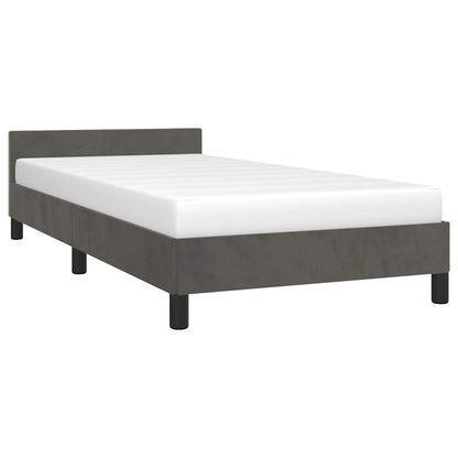 Giroletto senza Materasso Grigio Scuro 90x190 cm Velluto