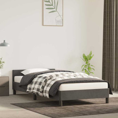 Giroletto senza Materasso Grigio Scuro 90x190 cm Velluto
