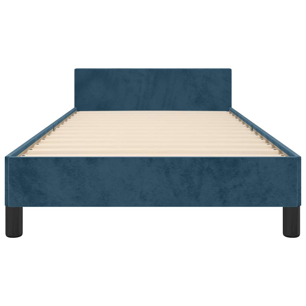Giroletto senza Materasso Blu Scuro 90x190 cm in Velluto