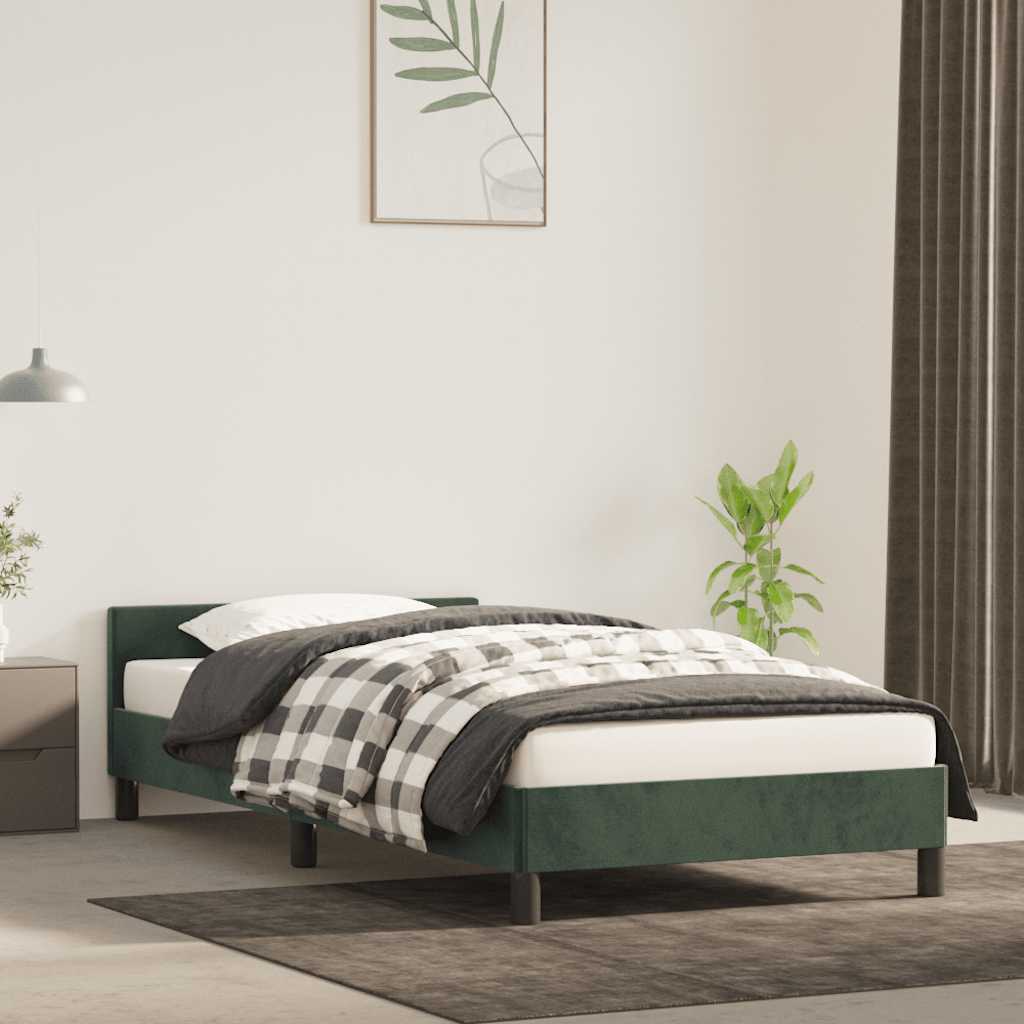 Giroletto senza Materasso Verde Scuro 90x200 cm in Velluto - homemem39