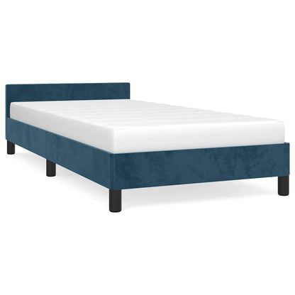 Giroletto senza Materasso Blu Scuro 90x200 cm in Velluto