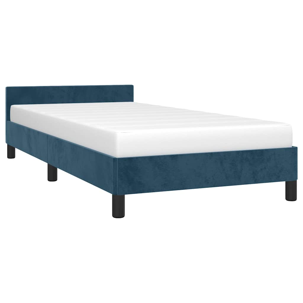 Giroletto senza Materasso Blu Scuro 90x200 cm in Velluto