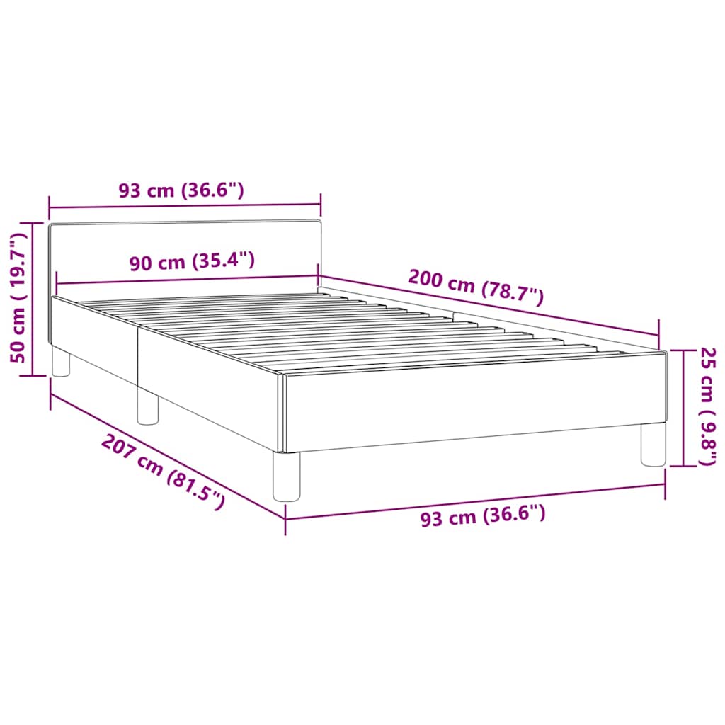 Giroletto senza Materasso Blu Scuro 90x200 cm in Velluto