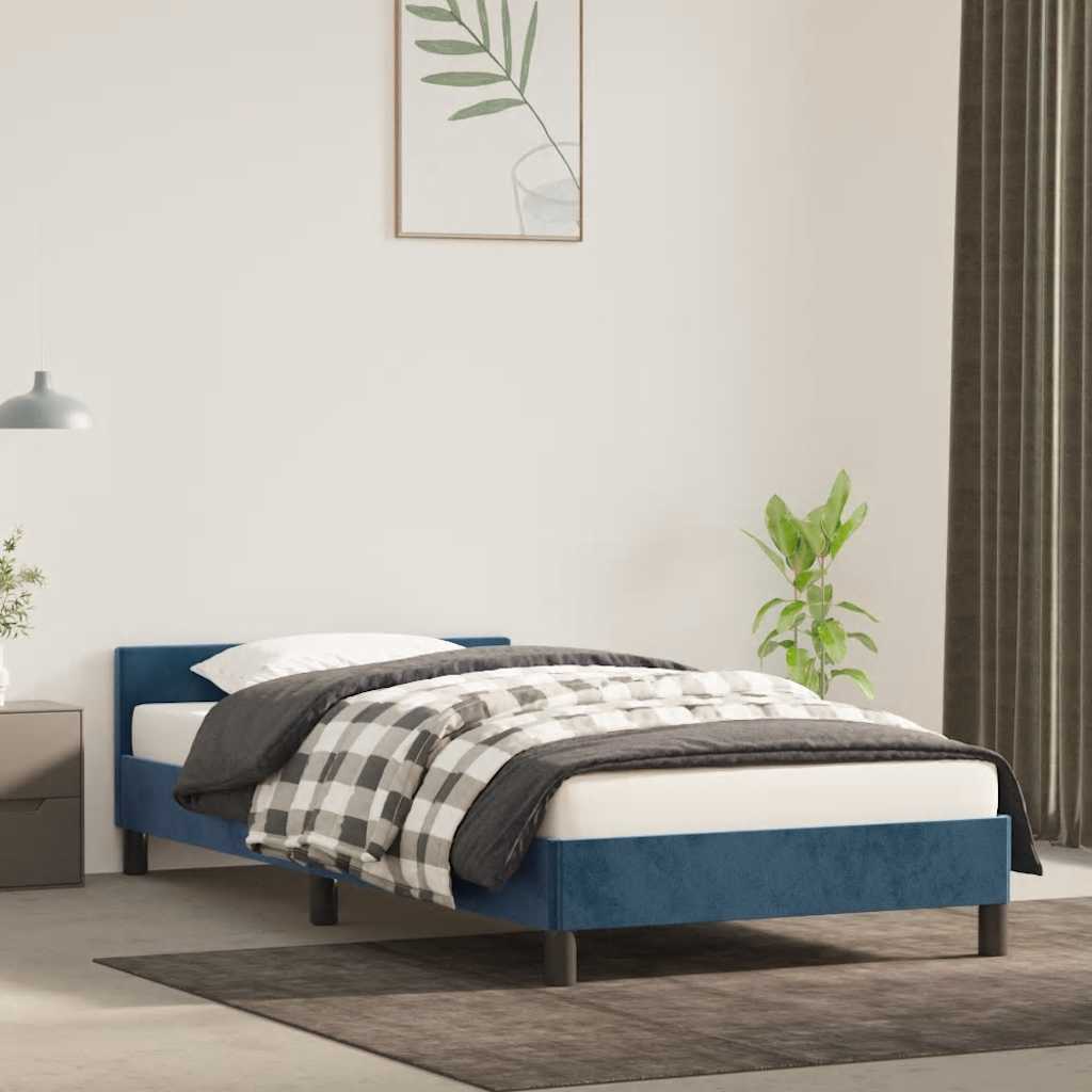 Giroletto senza Materasso Blu Scuro 90x200 cm in Velluto - homemem39